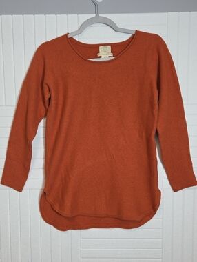 Telluride Clothing Company 100% Extrafine Merino Wool Burnt Orange Sweater Size